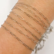 Oxidized Sterling Silver Flat Paperclip Chain